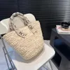 Fashion Luxury Woody Backet Back Back Femme Shopping Designer les sacs fourre-tout Sac à bandoulière de paille