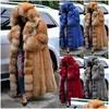 Women'S Fur & Faux Fashion Long Winter Hooded Coat Loose Thick Warm Plus Size Artificial Jacket Women Fl Sleeve Outerwear Drop Deliver Otoua