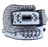 Designer BB Simon Fashion Trends Belt for Men Women Shiny Diamond Nero Blue Bianco Multicolour con Bling Rhinestones Cintuose retrò.