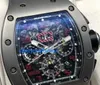 RM Luxury Watches Mechanical Watch Mills RM011 Felipe Massa 'Boutique Edition' Chronograph DLC Titanium STVX