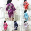 Pyjama Pyjama Summer Childrens Night Cats Baby Girls Blume Seide Satin Kimono Robe Badezimmer Pyjamasl2405