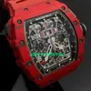 RM Luxury horloges Mechanical Watch Mills Watch Men's Series RM11-03 Red Magic NTPT Limited Edition Tourbillon Full Hollow Automatic Mechanical Set ST6A