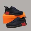 Casual Designer Sneakers Mens Shoes Bouncing spetsar upp tränare Mesh Knit Round Head Low Top Travel Fashion Women Flat Mens Shoes Walking Jogging Orange Black SH059