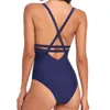 Swimwwear féminin creux de bikini sexy bandage de bandage de vacances sans dossier de vacances en arrière