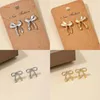 Boucles d'oreilles N1he 4pair Metal Ribbon Bowknot élégant Piercing Oreille d'oreille Mode Oreau d'anniversaire Gift Hypoallernics