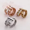 Anello in acciaio inossidabile Numeri romani in oro rosa Anelli di moda Gioielli per matrimoni da donna Gioielli 334Z