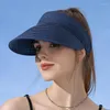 Chapéus largos de aba largo Chapéu de palha de primeira linha para mulheres grandes faixa de suor Anti-UV Sun protetor solar Sun Korean Fashion Ajusta Solid Soll