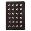 Support de bijoux 18 mm Affichage du bouton instantané 10 couleurs Sic en cuir noir pour 24 pcs porte-gouttes Emballage OT0K6
