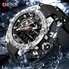 Нарученные часы OFNS Top Dual -Display Watches Мужчины водонепроницаемые светодиодные электронные электронные будильники Quartz Clock