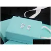 Estudio 3a Pendientes de arma de corazón abierta en la colección Sier IC para mujeres con caja de polvo Fendave 09-28 Drop entrega de joyas OTRQV