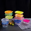 使い捨てディナーウェア5枚の食品包装透明で厚い使い捨ての円形の正方形のランチボックスプラスチックテイクアウトファーストボウルQ240507