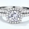 Mode lyxiga Moissanite smycken Stapble Rings Engagement Brudfingerring