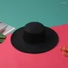 Bérets Femmes Classic Wide Brim Hat Top plate Floppy Panama Couleur solide Fishage Filet décontracté