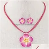 Oorbellen ketting mode zoete en rijke bloemen was touw temperament set drop levering sieraden sets dhgql