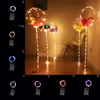 35 cm 70 cm Plastikballon Ständer LED -Luftballons Dekor Bobo Baloon Stick Ständer mit Batterielichtern für Glow Party Hochzeit Weihnachten 300y