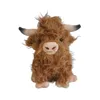 Fête Highland Cow Highland Cow Plush Toy mignon poupée de vache aux cheveux longs