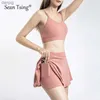 Röcke Sean Tsing Röcke Frauen High Elastic Sport Tennis Skorts mit Sicherheitsshorts Frauen Running Badminton Workout Röcke Y240508