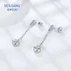 Stud Fashion Earrings 925 Silver D 0.5CT Mosilicon Laboratory Diamond Womens Wedding Jewelry Q240507