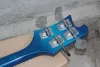 Guitar Flyoung 4 струны синяя электрическая бас -гитара с белыми жемчужными вкладками, хромированное оборудование, предложение настройки
