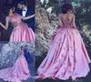 Robe de bal de couleur de couleur rose modeste dit mhamad sans manches longues appliques à l'usure formelle robe de fête de fête personnalisée sur mesure plus taille 7099070