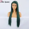 13 * 2,5 Lace Lace Front Perruque Long Right Green Green Synthétique Naturel Natural Crochet Coiffure Cosplay Girl Wigs Synthetic Lace Wig Wig Handimplantes Hair Wigs