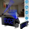 Horloges LED Digital Projection Allocs Alarms USB Charging Projecteur ALARME DIGITAL ALARME AVEC FM RADIO POUR LA CHAMP DE CHE CHECHE DÉCOR