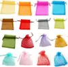 600 PCs Organza Bolsa de presente Favory Festa de Natal 7x9 CM Misture a cor ou escolha Color2443444