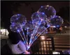 Party bevorzugt LED Lights Night Lighting Bobo Ball Decoration Ballon Hochzeit Dekor Requisiten Helle leichtere Luftballons mit Stick 18 cm FFA1661556