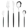 Ensembles de vaisselle à l'argenterie Mint Green Silver 5PCS / Set Cutlery Knife Gake Fork Coffee Tea Spoon Ensemble de vaisselle en acier en acier inoxydable