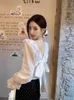 Blouses pour femmes Français Chemise à manches longues sans dos pour femmes Boulanger Summer Blouse Blouse élégante Blusas Femininas