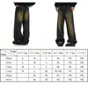 Men's Jeans Male Mens Pants Regular Solid Color Straight Leg Stylish Vintage Wash Baggy Y2k Fashion Streetwear