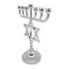 Candle Holders 7 Branch Metal Menorah Vintage Star Jewish Holder Stand Temple Ornament Dropship