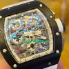 RM Luxury horloges Mechanische horloge -molens Series Automatische machines 40x50mm kalendertijd Limited Edition Mens Watch RM011 Global Limited Edition ST76