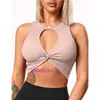 Designer Tops Sexy Lul Women Yoga Underwear New Twist Design Design Hollow ToplUl Womens Sports Back Tank Pilates Fitness OK42