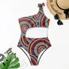 Kvinnors badkläder Boho Bikinis sätter sexiga baddräkt Kvinnor One Pieces Hollow Out Vintage Bandage Beach Outfit Brazilian Bikini Bathing Suits