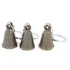 Party Supplies Antique Bell Chinese Mini Sculpture Pray Guanyin Buddha Feng Shui Metal Wind Chime Fortune Jingle Keychain Pendants