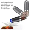 Electric Salt and Pepper Grinders Stainless Steel Automatic Gravity Herb Spice Kitchen Gadget Sets 240508