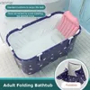 Bathing Tubs Seats New folding bathtub bucket adult portable bathtub childrens swimming pool household plastic all bathtub with lid household sauna WX