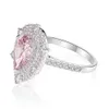 Band Rings S925 Silver Rdroplet Shape Micro Set Zircon Pink Pear Fashion Edition Rboutique Womens Jewelry J240508