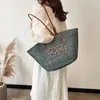 French woven holiday new bag women's shoulder 2024 large-capacity portable basket straw Tote88