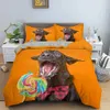 Conjuntos de cama Pet Animal Pet Duvet Conjunto de cães fofos abraçando roupas de cama de donut 3pcs para crianças edredom de cachorro 3d capa de poliéster de poliéster macio j240507