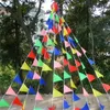 Feestdecoratie 50m veelkleurige driehoek vlaggen bunting banner pennant festival outdoor decor voor home tuin bruiloftswinkel straat