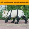 Hundekleidung nützliche schwarze Stiefel mit robuster Gummi -Sohle -verstellbarer Gurte und Schnalle für kleine mittelgroße Hunde geeignet