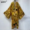 Summer Kimono Beach Wear Women 2024 Africa Dress Bikini Cover Up Cardigan Boho Print Coat Abayas Dubai Luxury Muslim
