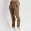 Calças masculinas homens usam gelo de seda de seda rápida Slim Fit String String Caist Gym Gym Traning Rogging calça de moletom longa