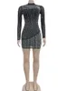 Beyprern schöne kristall verzierte mini kleider glam glammern domens pearls stand slim Short Party Kleid Geburtstag Outfit