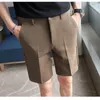 Мужские шорты 2024 Модный летний сплошной карман на молнии с плиссированной модой простая универсальная повседневная длина колена Прямые брюки