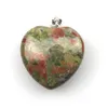 Colliers pendentifs 25x25 mm en forme de coeur Naturel Unakite Stone Perles pour femme cadeau en gros!
