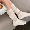 Femmes chaussettes lolita filles tendance noire blanche épisser les bas de tube moyen streetwear coréen preppy