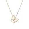 Originalità del marchio Van Seiko Gold rosa puro Silver Bianco Fritillaria Butterfly Necklace Womens Luce Luxuria Piccolo e popolare Gioielli Neckchain di alto senso